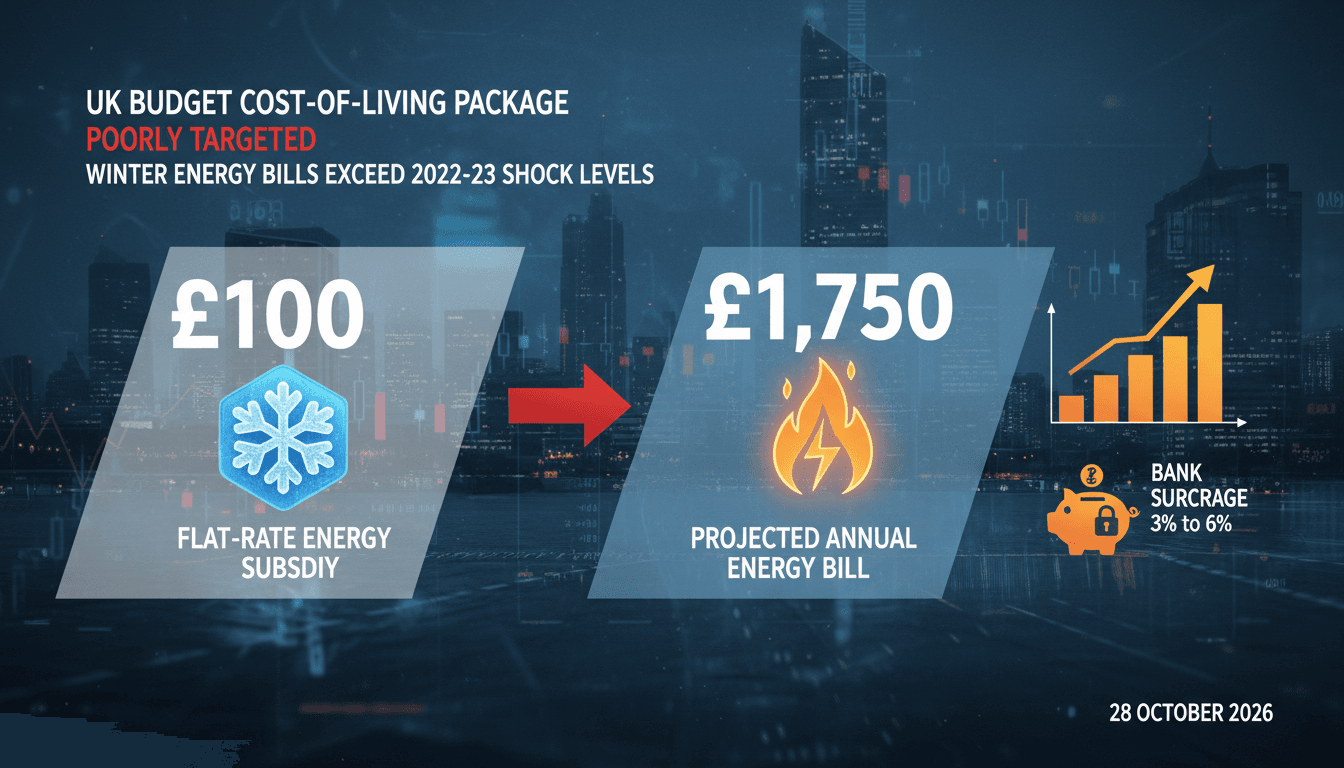 UK Budget Cost-of-Living Package Rated Poorly Targeted as Winter Energy Bills Exceed 2022-23 Shock Levels