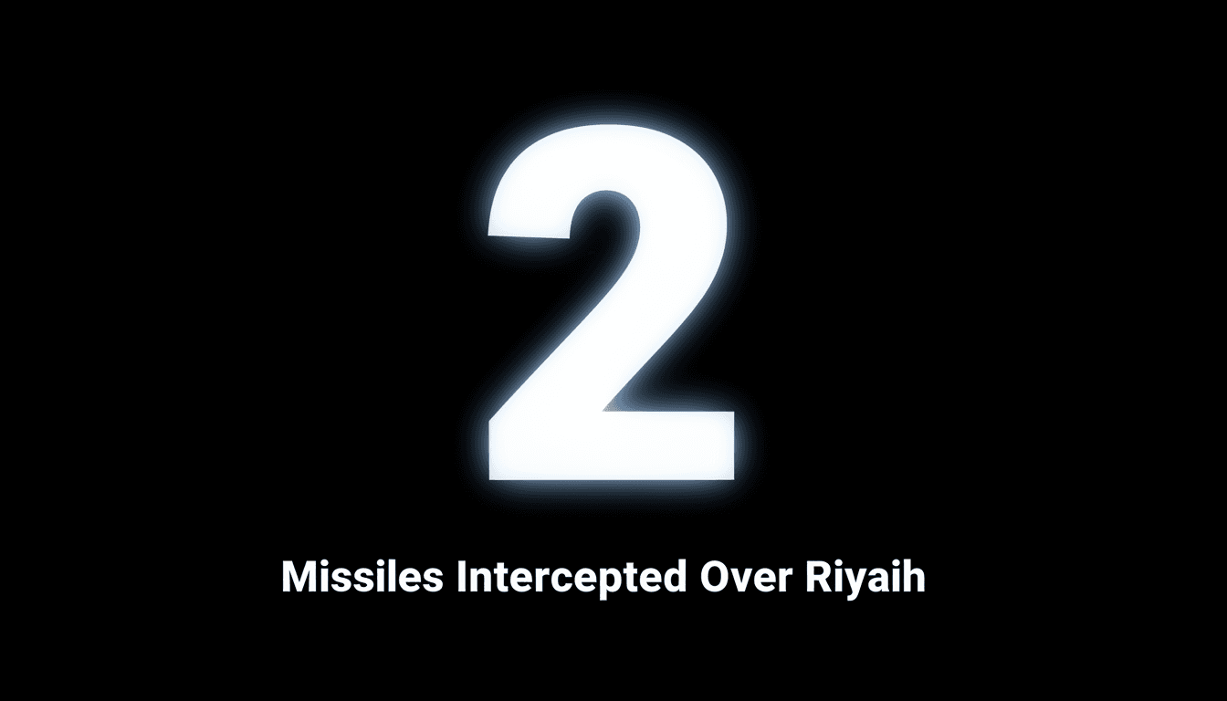 Saudi-Led Coalition Intercepts Two Houthi Ballistic Missiles Targeting Riyadh