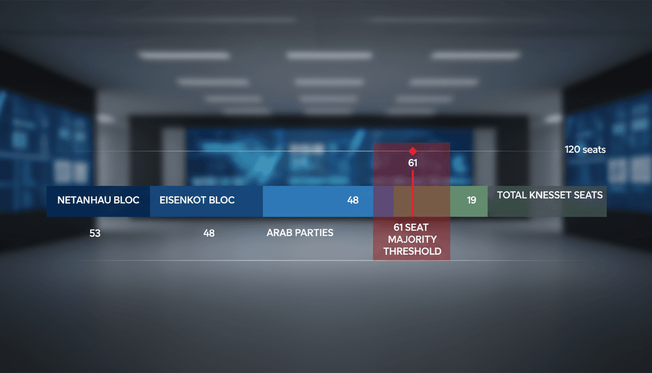 Israeli Election Produces No Governing Majority as Netanyahu and Eisenkot Blocs Fall Short of 61 Seats