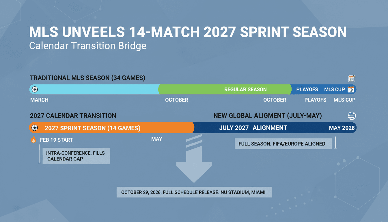 MLS Unveils One-Time 14-Match 2027 Sprint Season Starting February 19 as Calendar Transition Bridge
