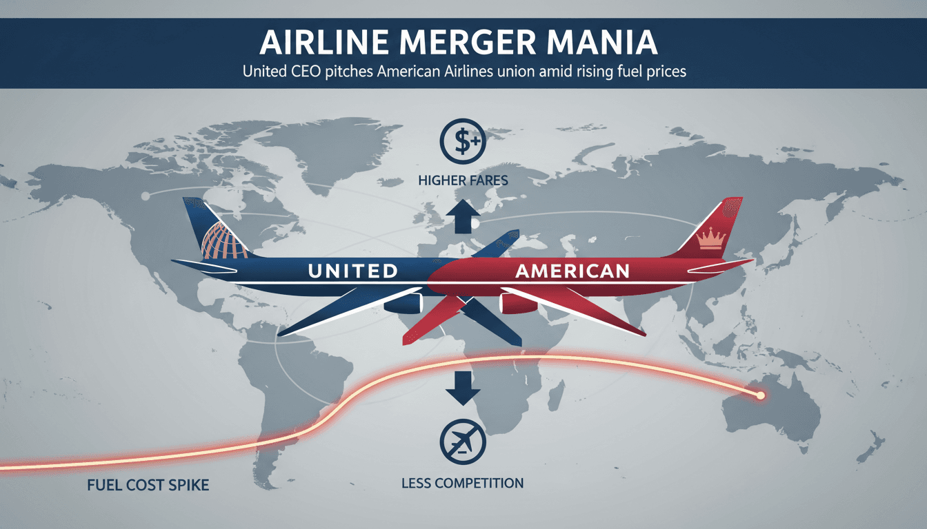 United Airlines CEO proposes merger with American Airlines amid rising fuel costs