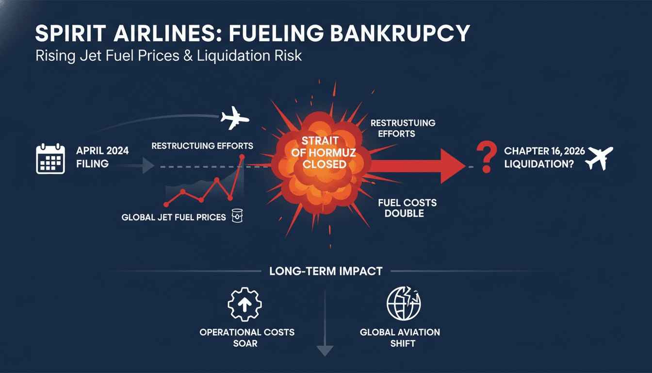 Spirit Airlines Faces Liquidation Risk Amid Rising Jet Fuel Prices During Bankruptcy