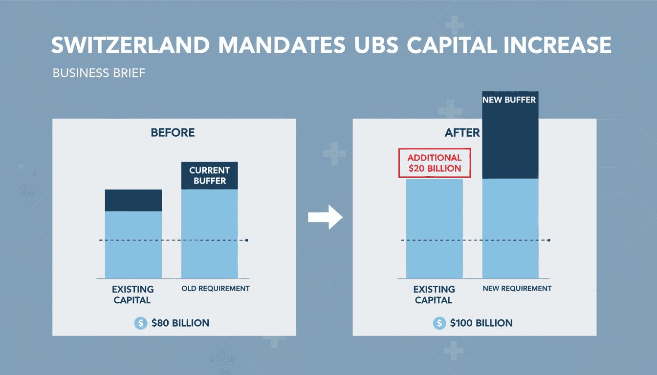 Switzerland mandates UBS to increase capital by $20 billion to enhance financial stability