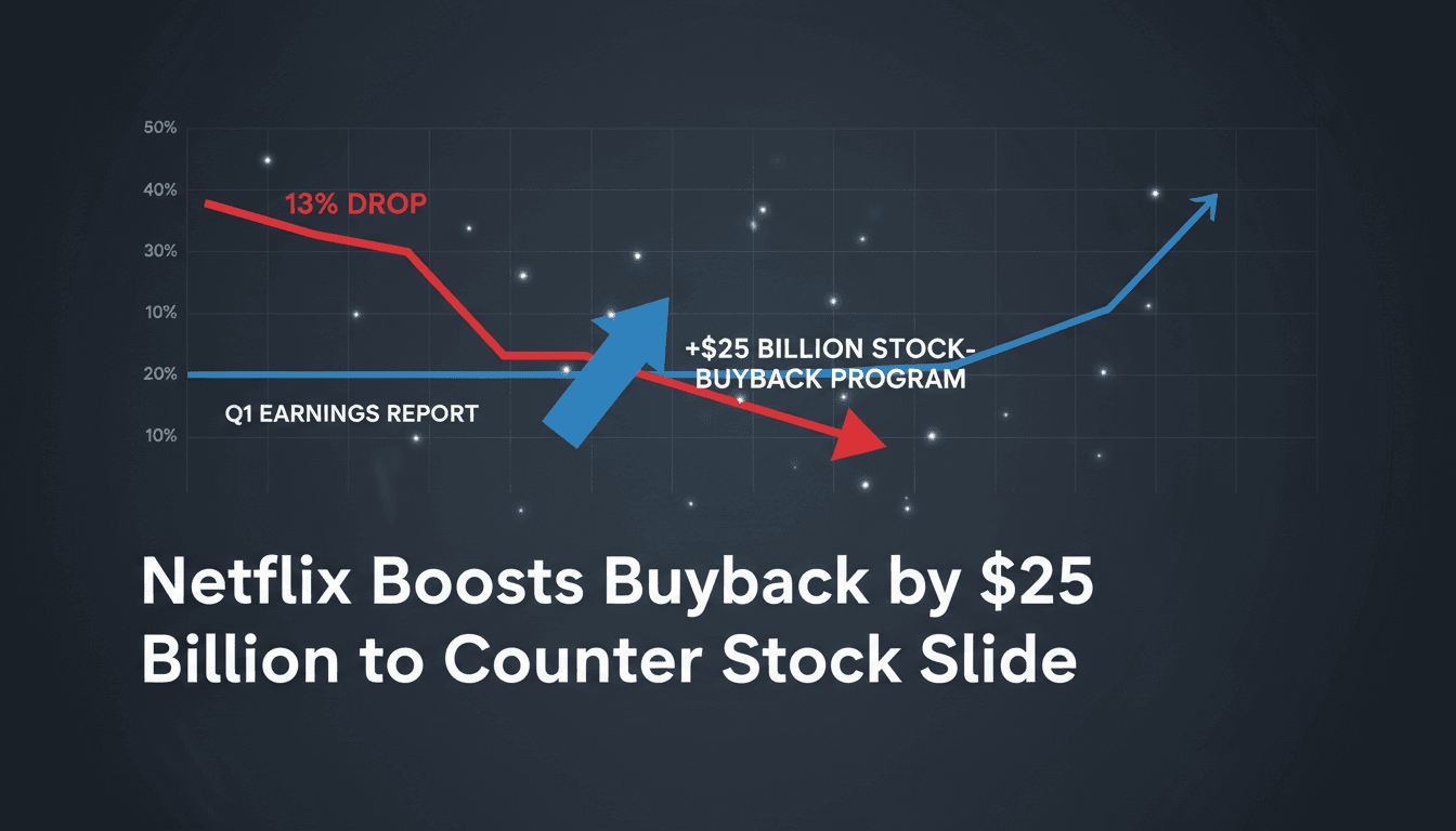 Netflix increases stock-buyback program by $25 billion amid share price decline