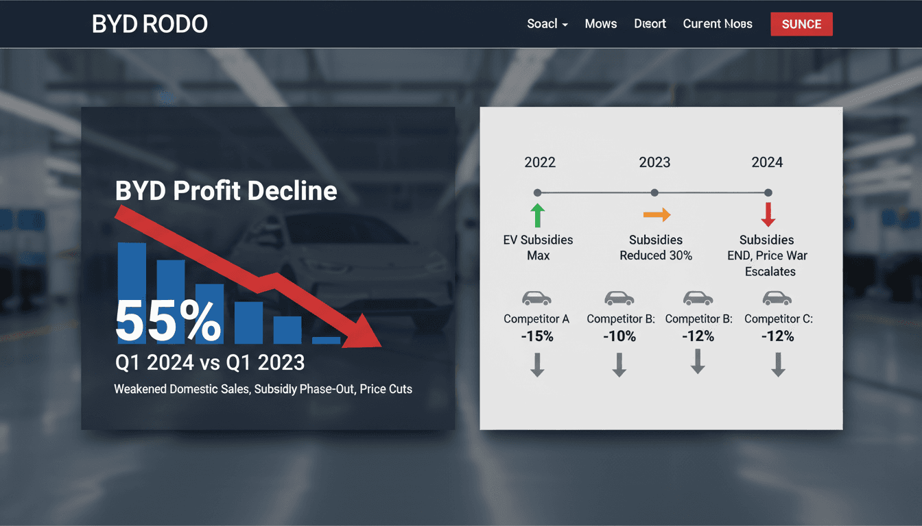 BYD reports 55% profit decline amid intensified competition and subsidy phase-out