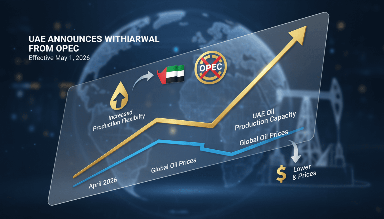 UAE Announces Withdrawal from OPEC Effective May 1, 2026