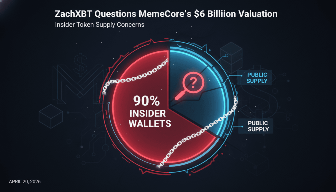 ZachXBT Questions MemeCore's $6 Billion Valuation Amid Insider Token Supply Concerns