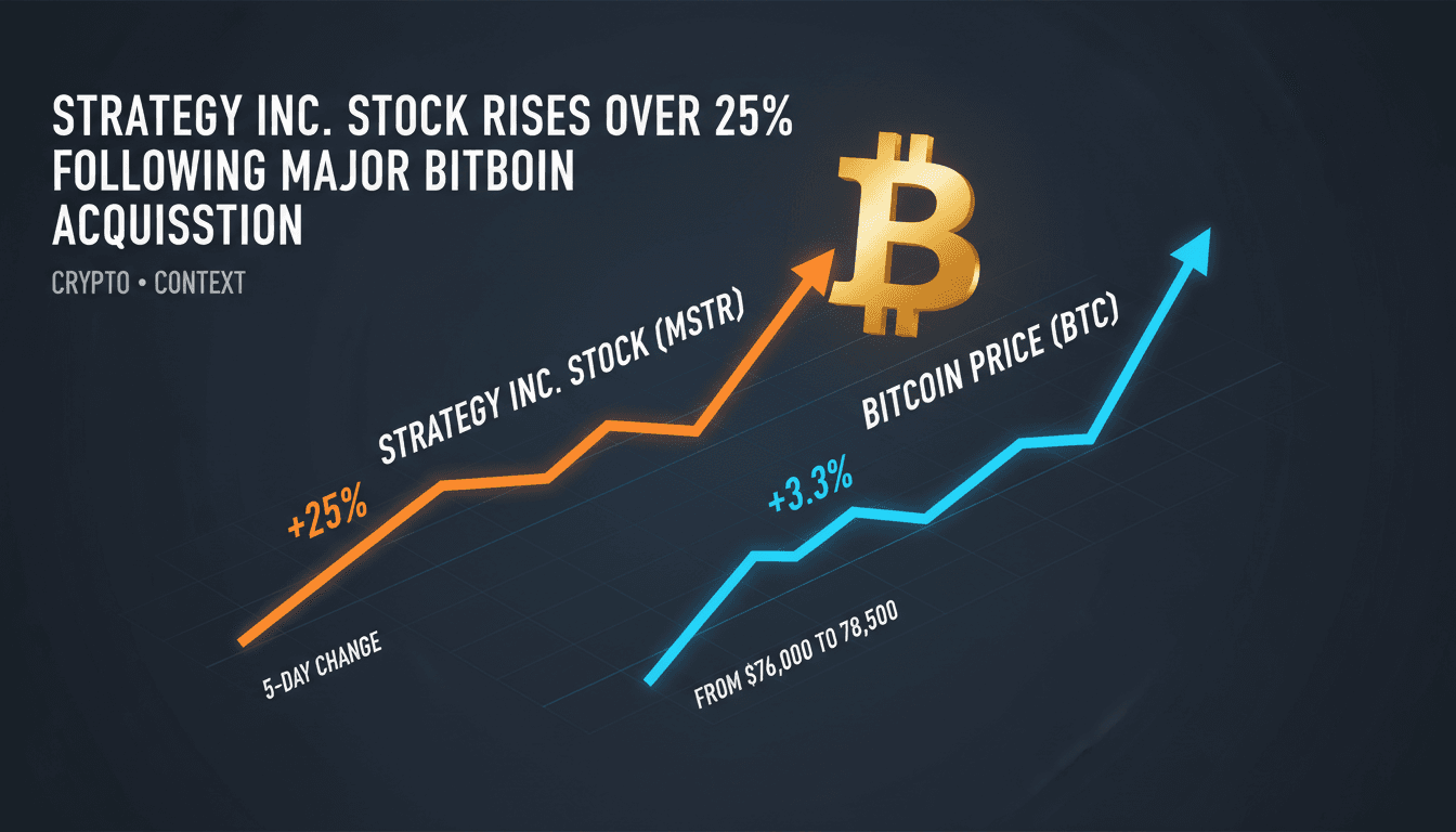 Strategy Inc. Stock Rises Over 25% Following Major Bitcoin Acquisition