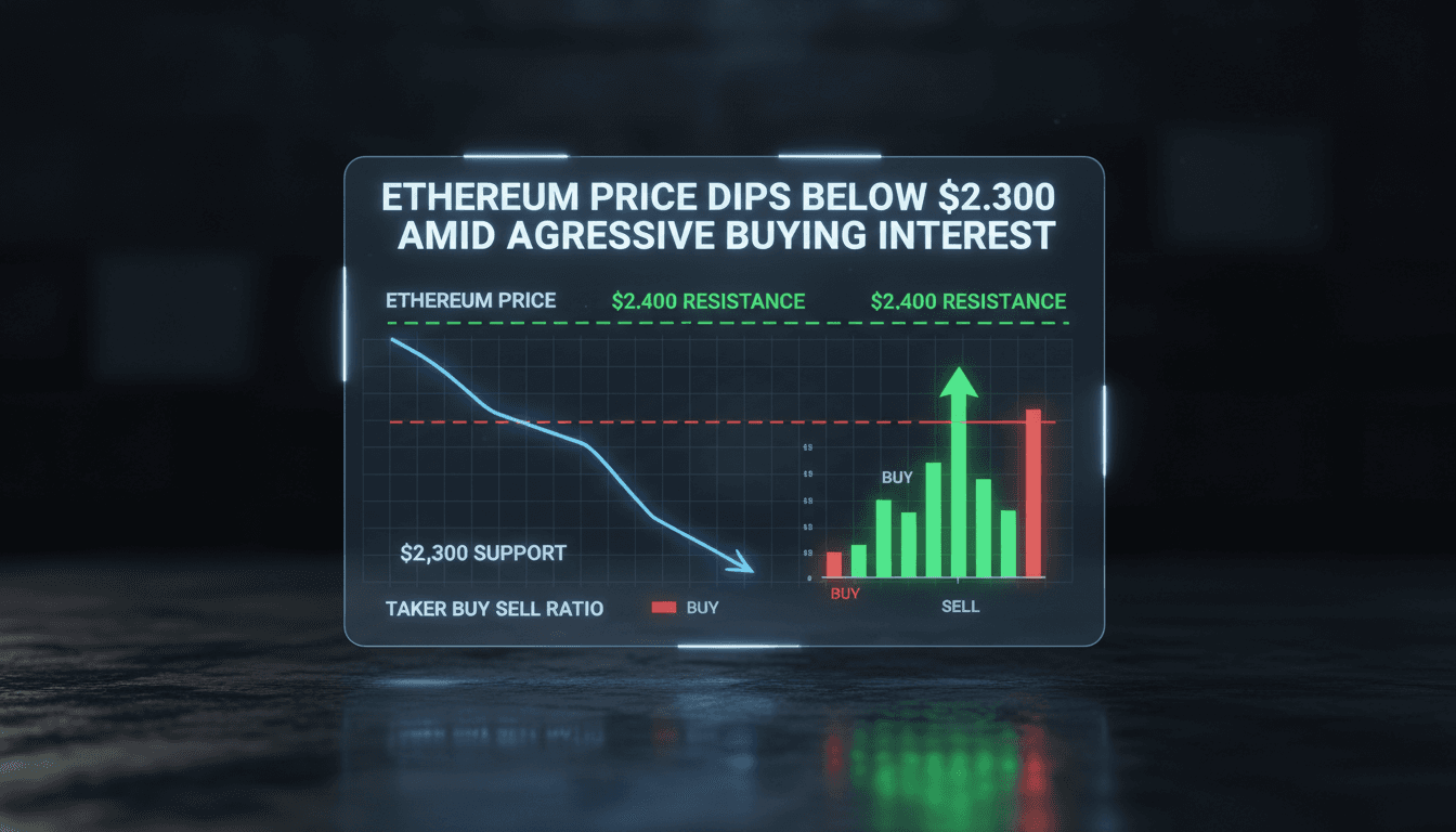 Ethereum price dips below $2,300 amid aggressive buying interest