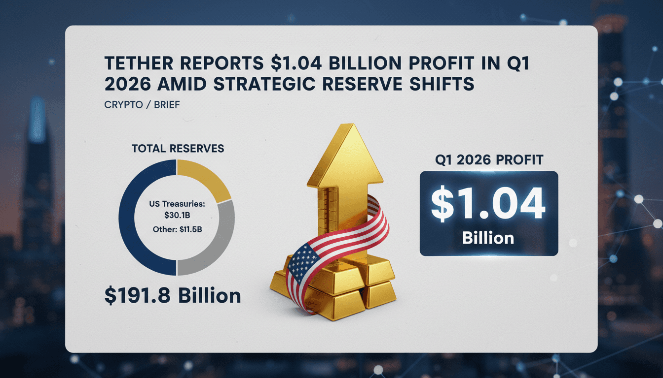 Tether reports $1.04 billion profit in Q1 2026 amid strategic reserve shifts