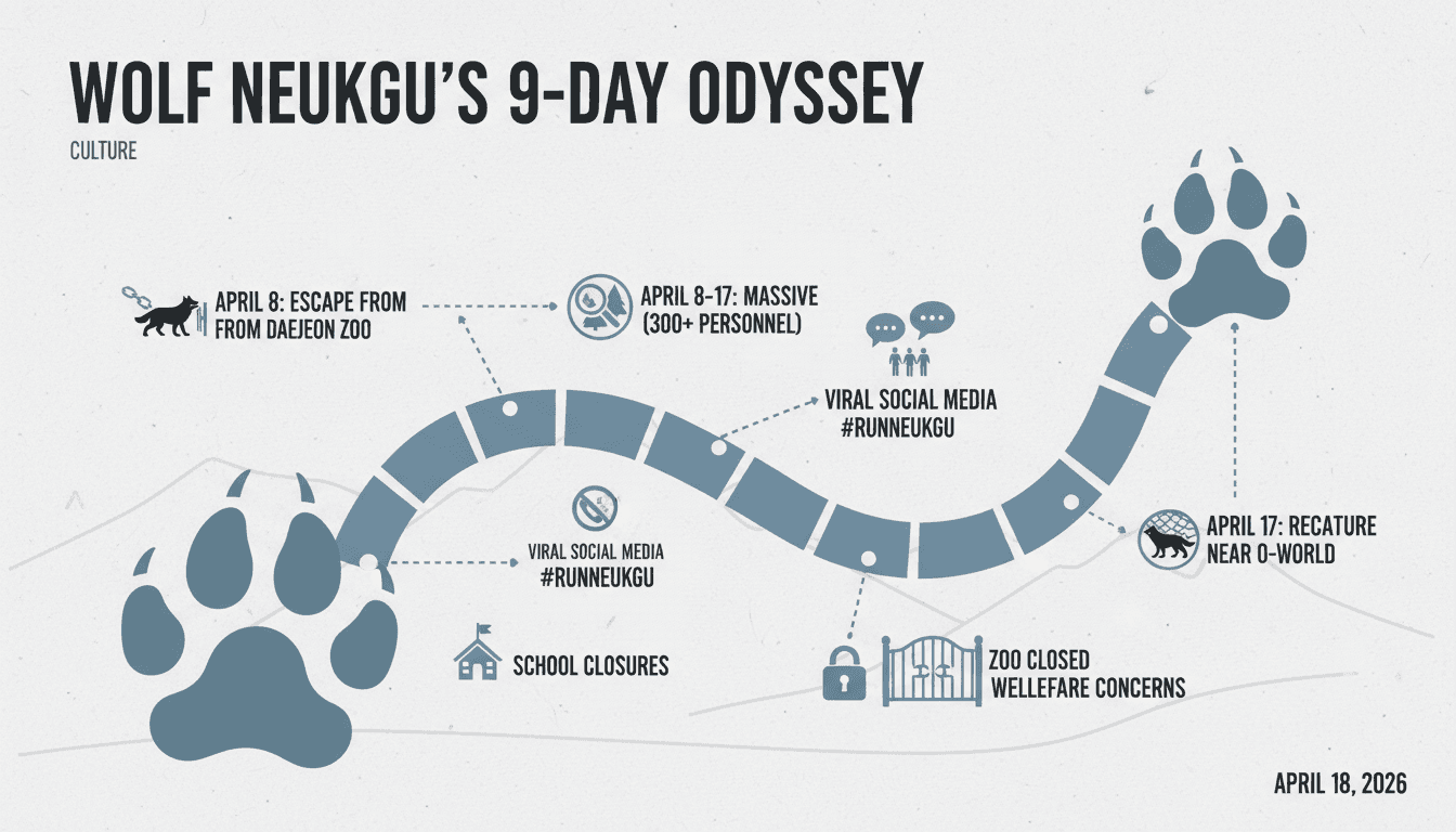 Wolf Neukgu Recaptured After Nine-Day Escape from Daejeon Zoo