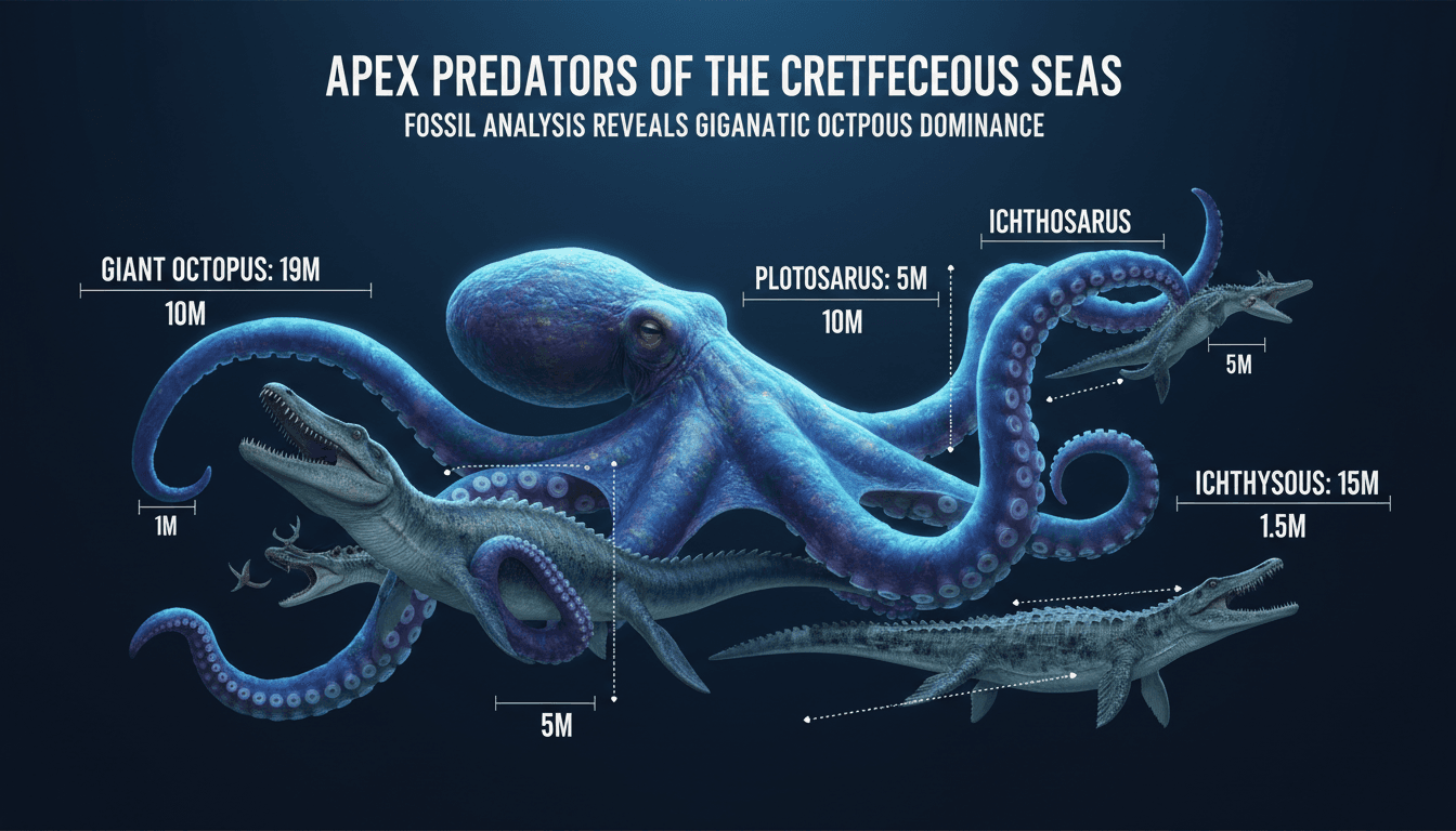 Fossil Analysis Reveals Giant Octopuses as Apex Predators of the Cretaceous Period