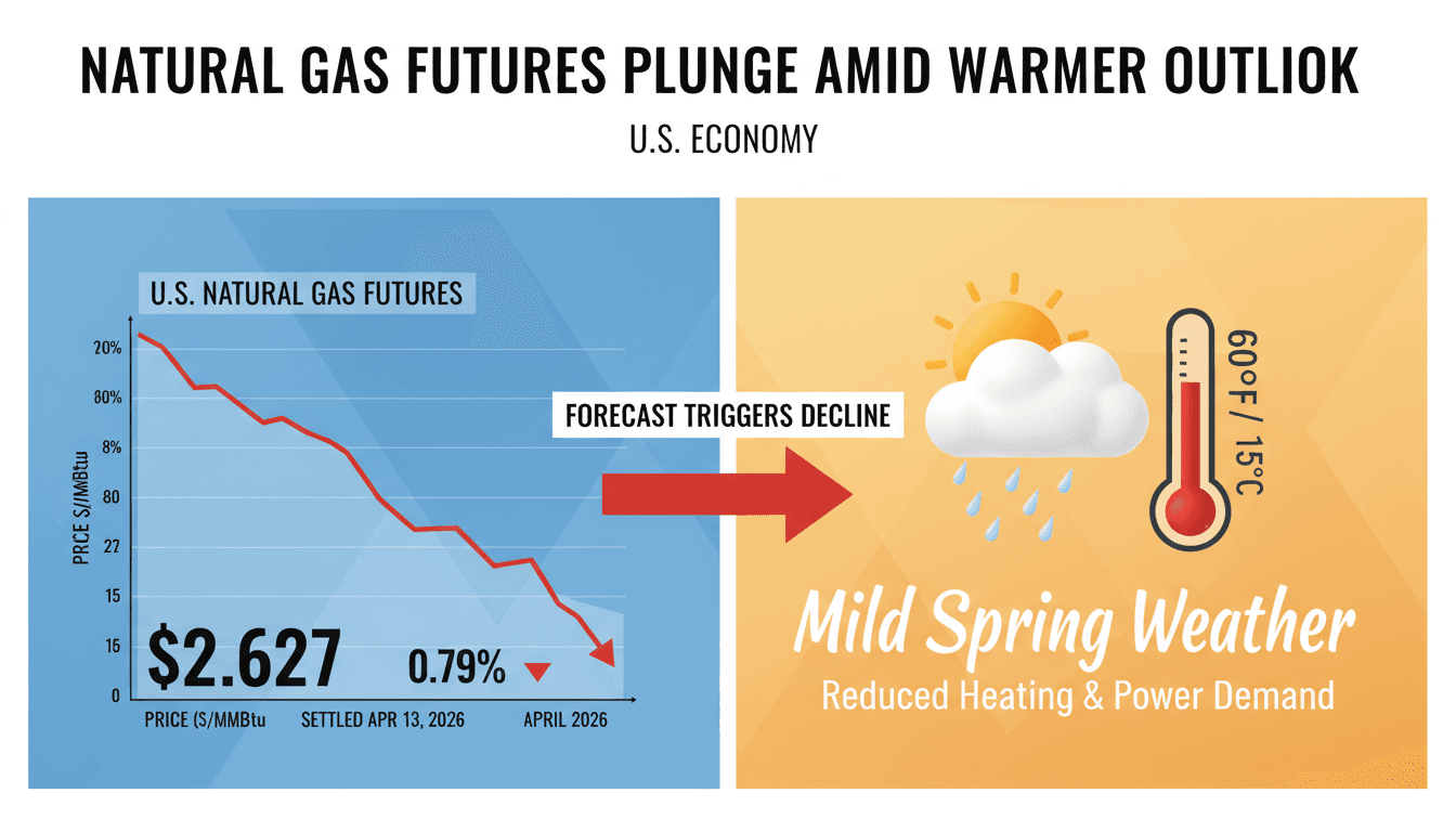 U.S. Natural Gas Futures Decline Amid Mild Weather Forecasts