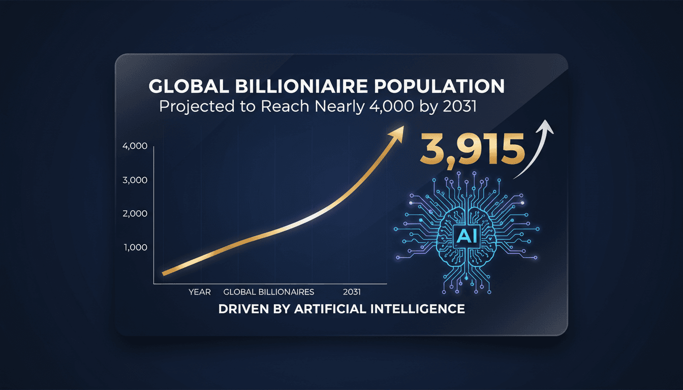 Global Billionaire Population Projected to Reach Nearly 4,000 by 2031