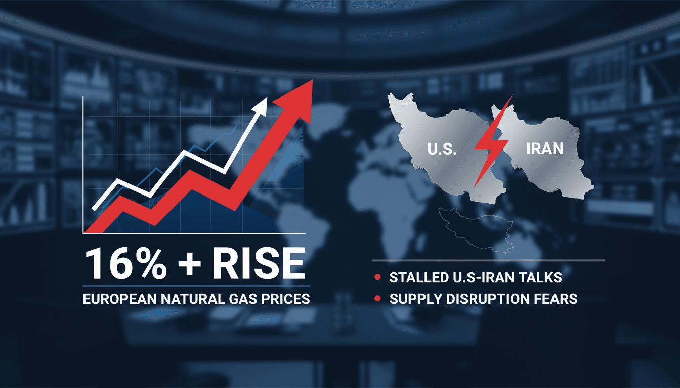 European natural gas prices surge over 16% amid U.S.-Iran tensions