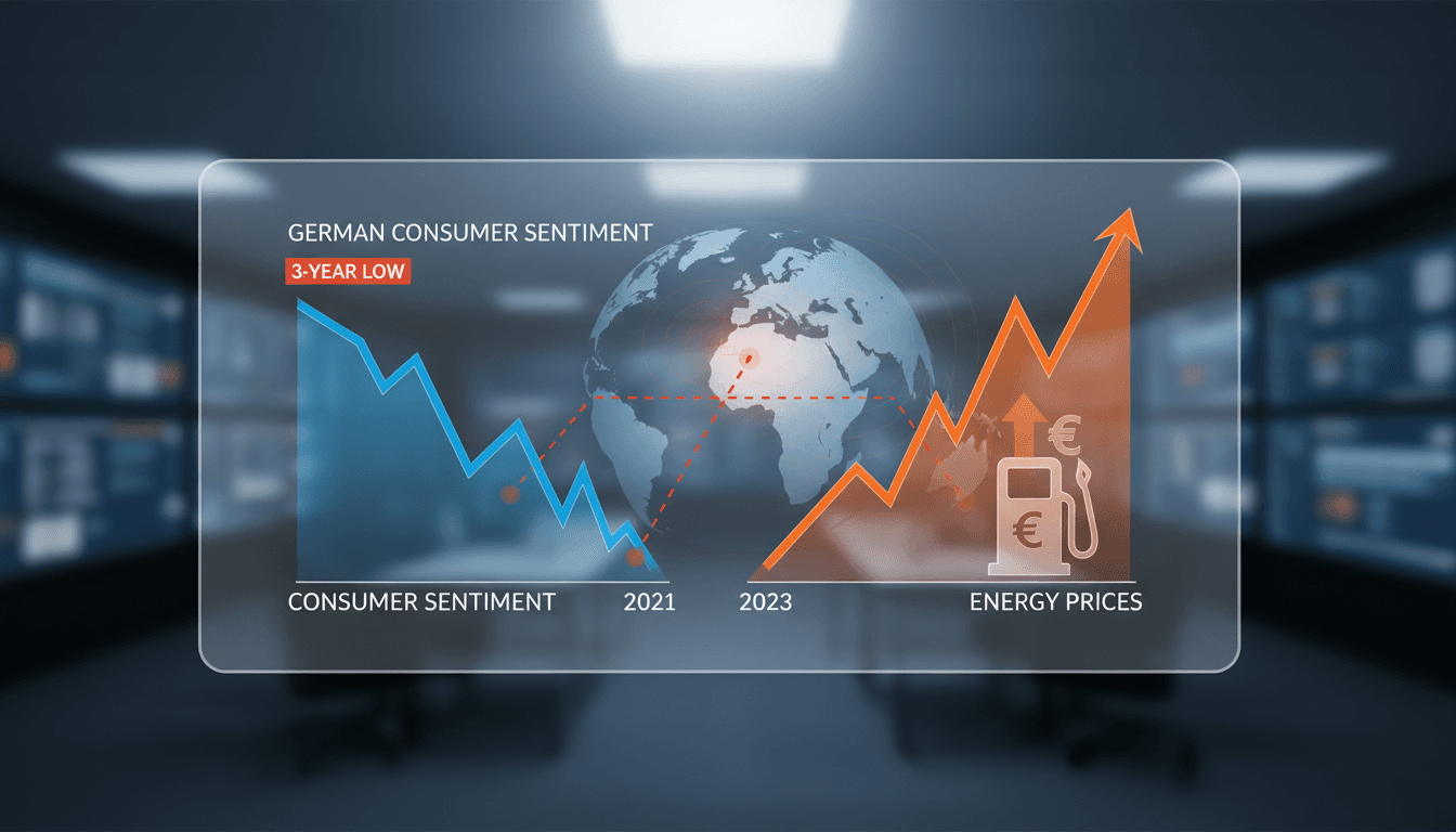 German consumer sentiment hits three-year low amid Middle East conflict and rising energy prices