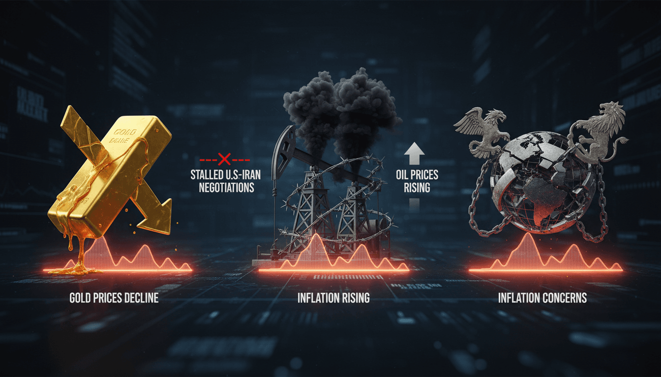 Gold prices decline amid stalled U.S.-Iran negotiations and rising oil prices