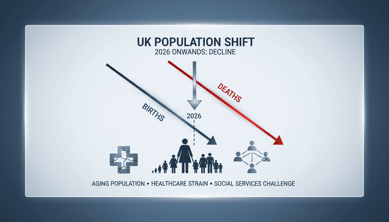 UK to experience annual deaths outnumbering births starting in 2026