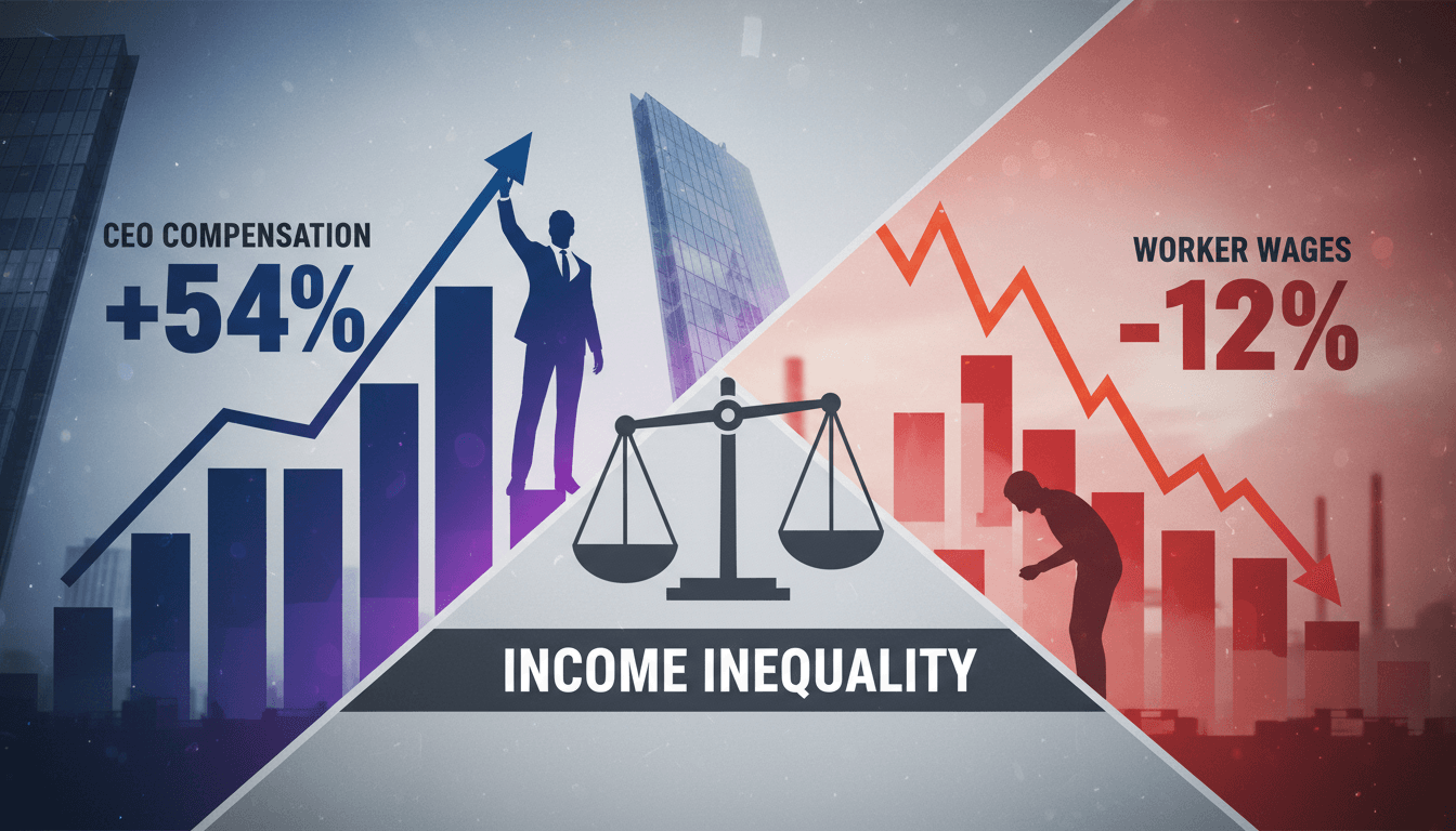 CEO compensation rises sharply while worker wages decline