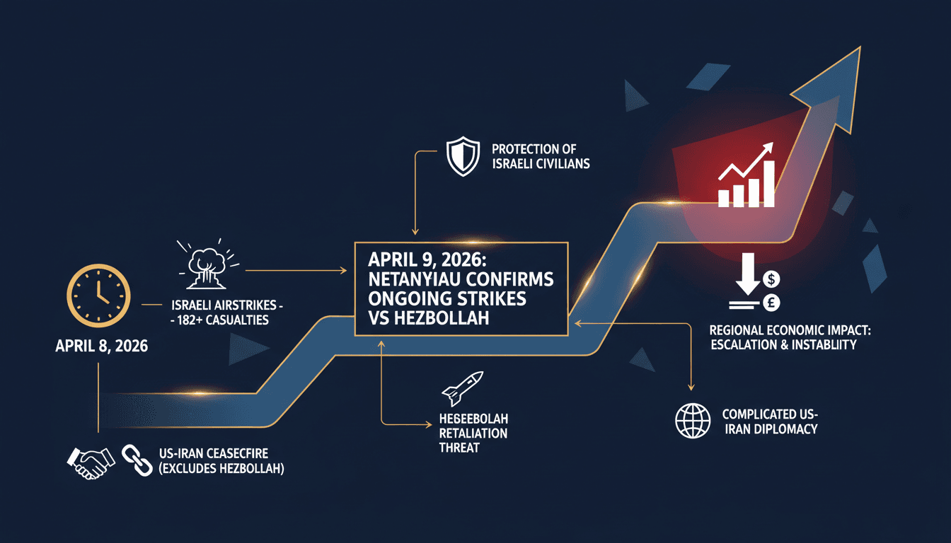 Netanyahu Confirms Ongoing Military Strikes Against Hezbollah Amid US-Iran Ceasefire