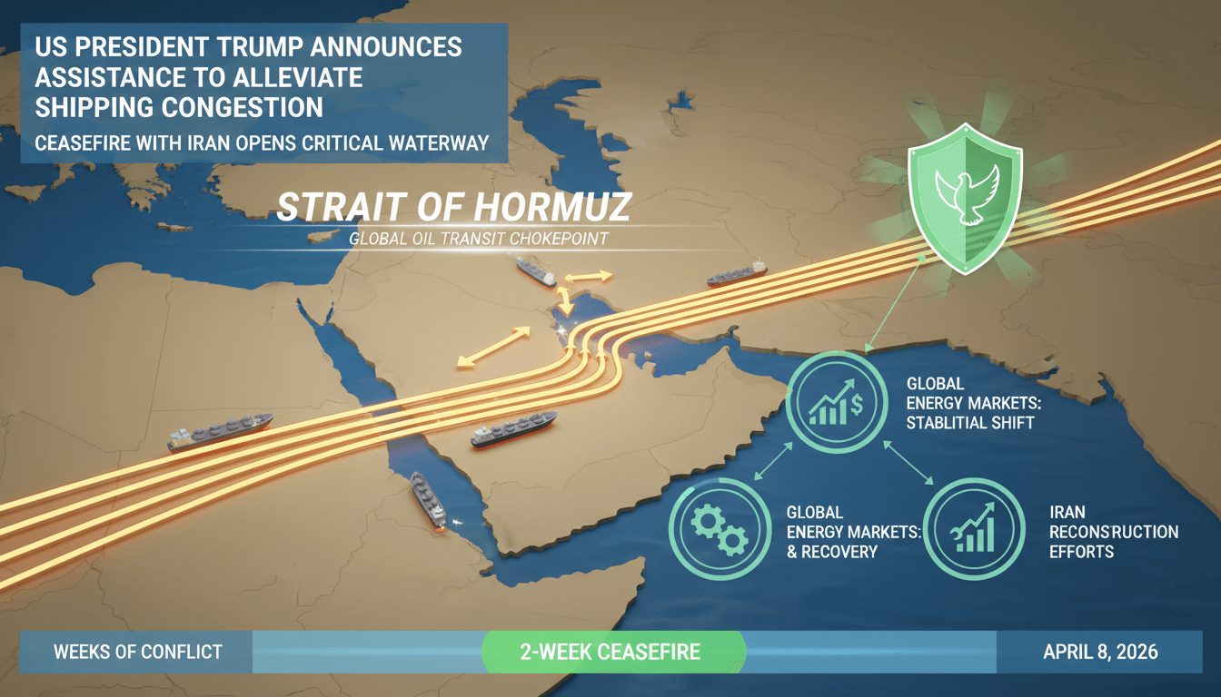 US President Trump Announces Assistance to Alleviate Shipping Congestion in Strait of Hormuz Amid Ceasefire with Iran