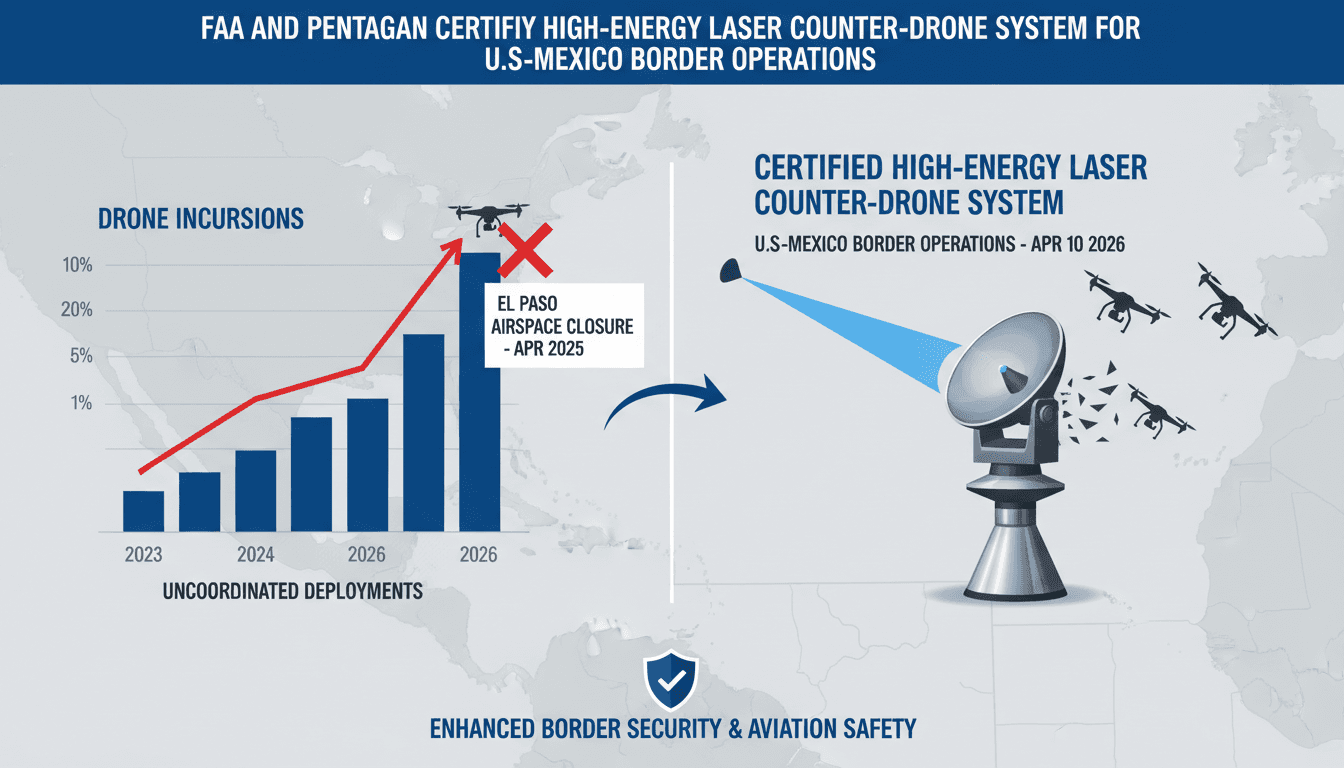 FAA and Pentagon Certify High-Energy Laser Counter-Drone System for U.S.-Mexico Border Operations