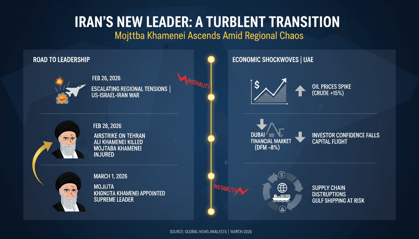 Mojtaba Khamenei appointed Iran's Supreme Leader following US-Israeli airstrike injuries and the death of his father
