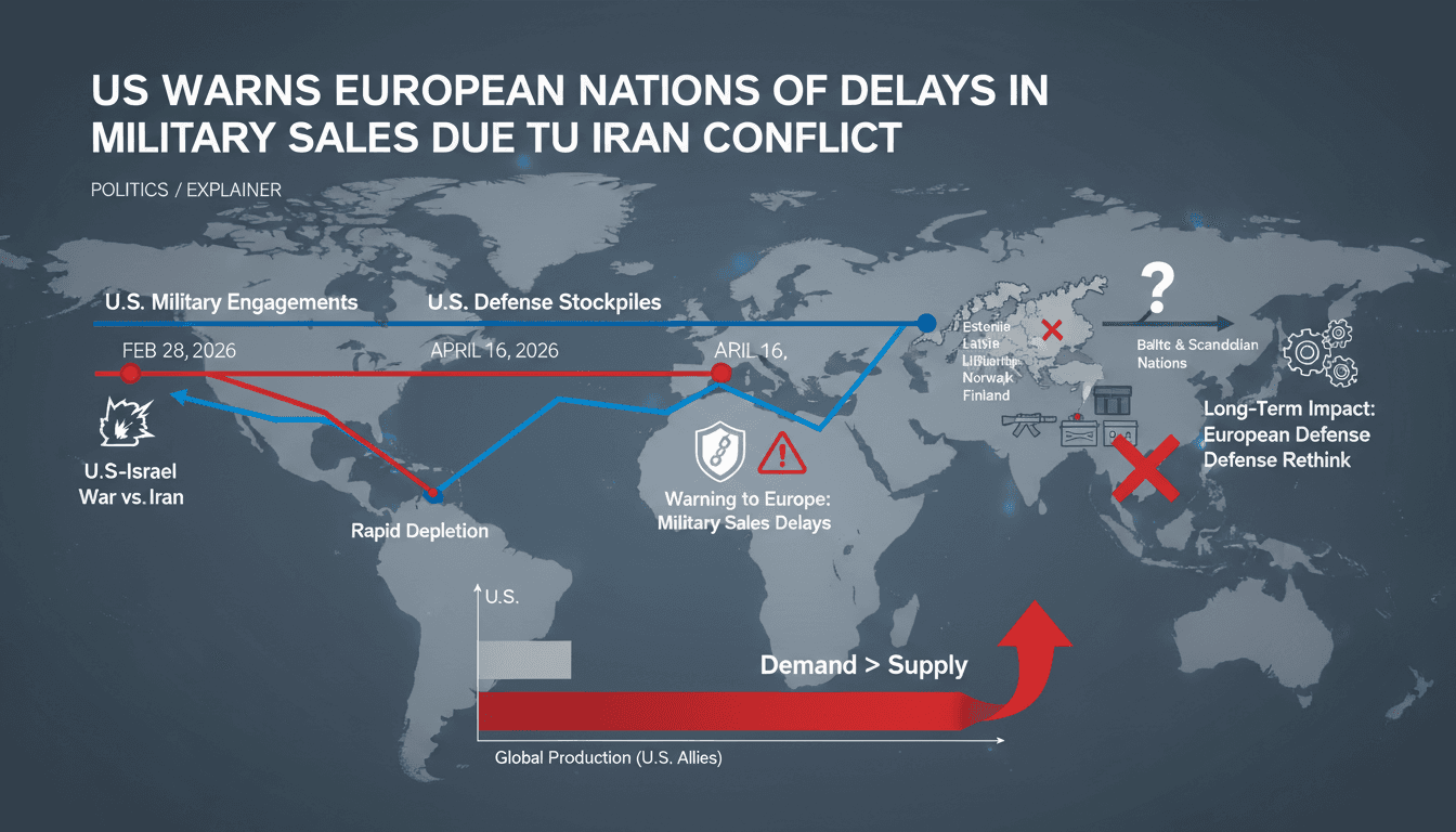 US Warns European Nations of Delays in Military Sales Due to Iran Conflict