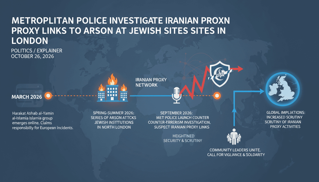 Metropolitan Police Investigate Iranian Proxy Links to Arson Attacks on Jewish Sites in London