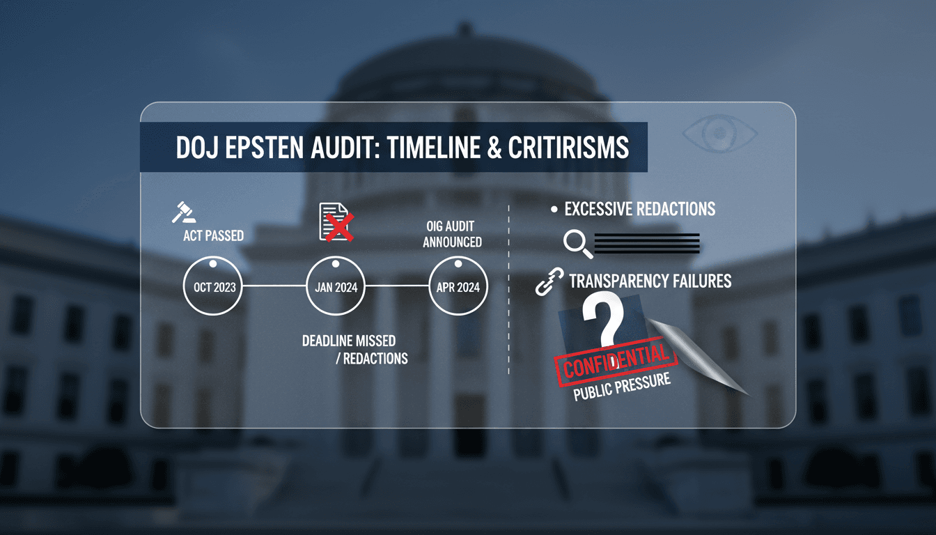 DOJ to Audit Handling of Epstein Files Amid Criticism of Redactions