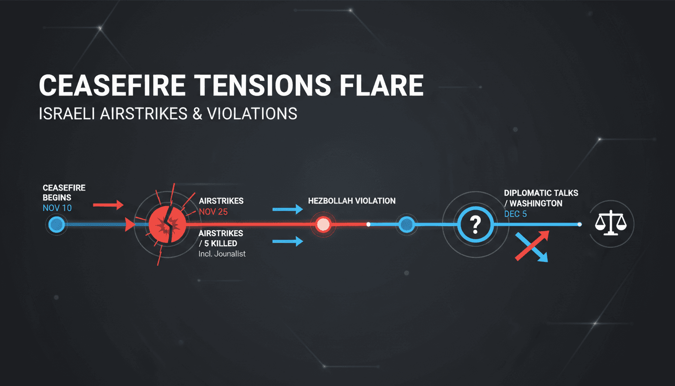Israeli airstrikes in Lebanon kill five amid ongoing ceasefire tensions