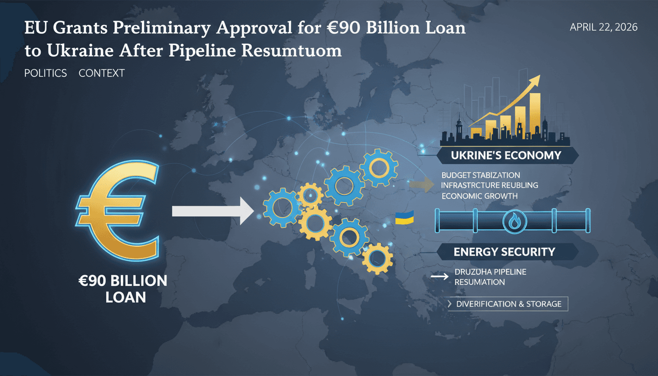 EU Grants Preliminary Approval for €90 Billion Loan to Ukraine After Pipeline Resumption