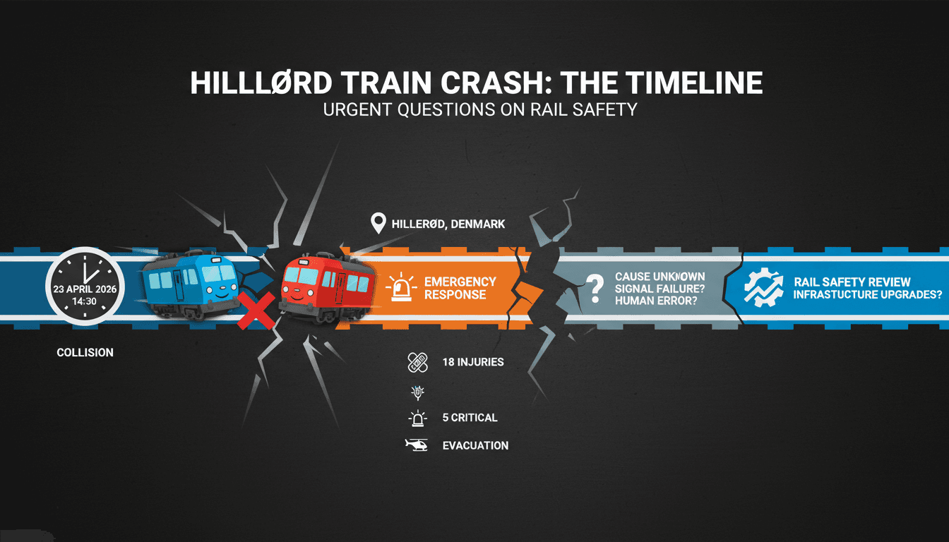 Head-on collision between local trains in Hillerød injures 18 passengers