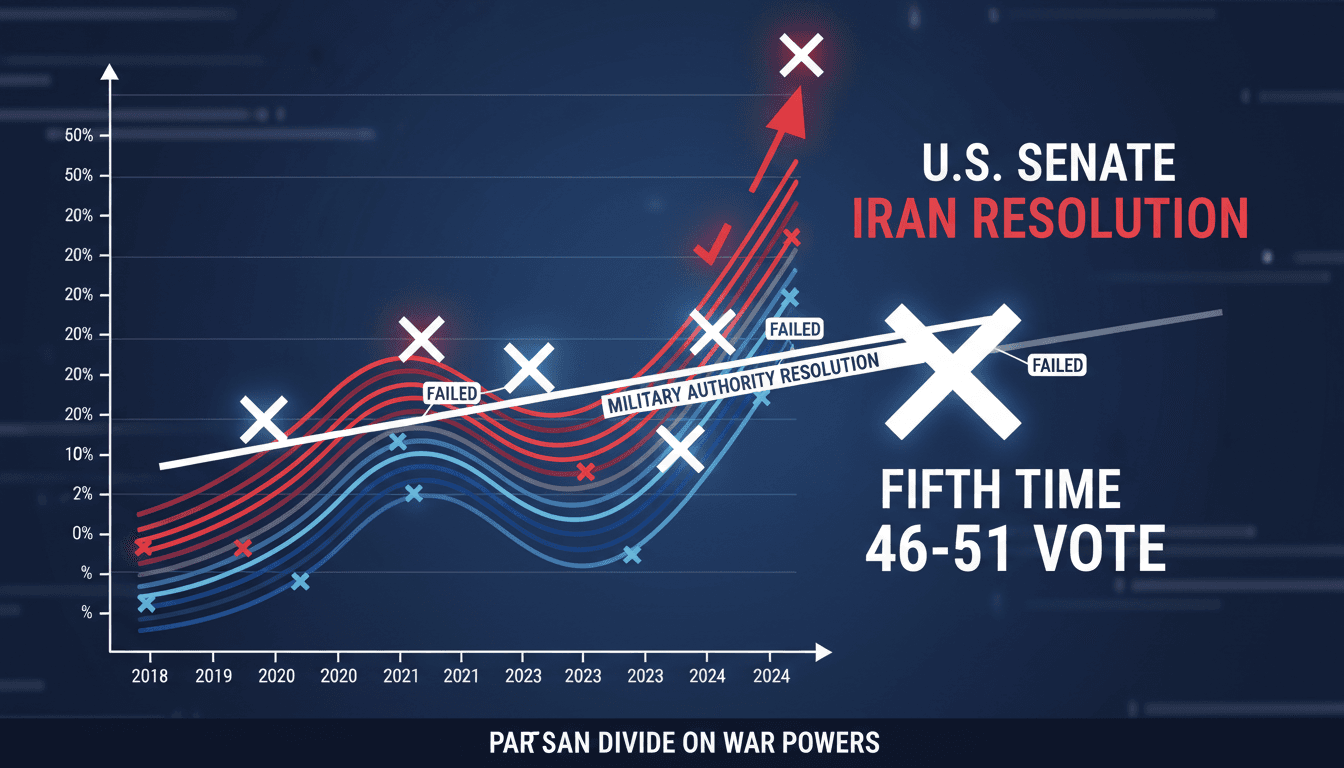 U.S. Senate Rejects Democratic Resolution to Limit Military Powers on Iran for Fifth Time