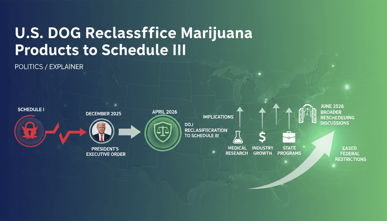 U.S. DOJ Reclassifies Marijuana Products to Schedule III