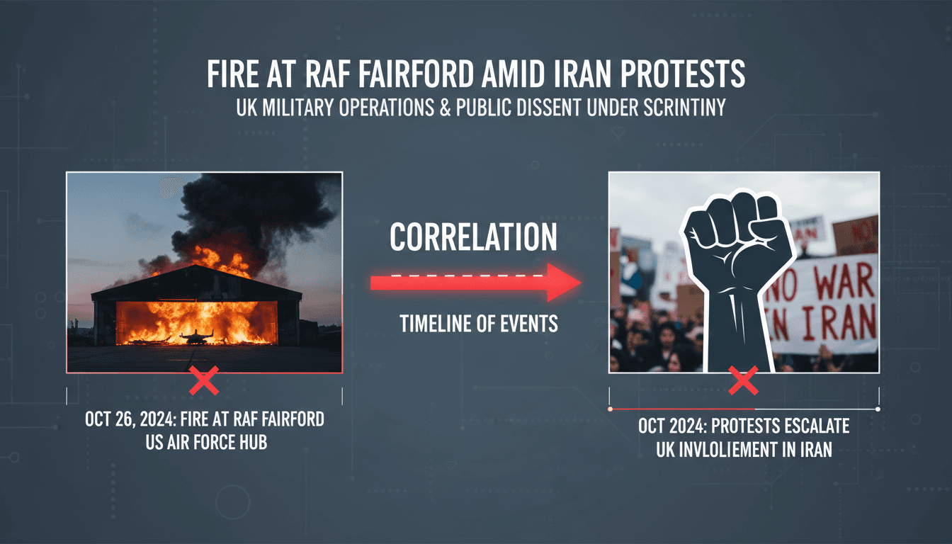 Fire Breaks Out at RAF Fairford Amid Protests Against US Military Operations in Iran