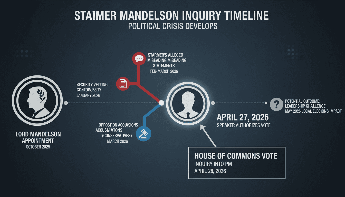 House of Commons to Vote on Inquiry into Prime Minister Starmer's Alleged Misleading Statements