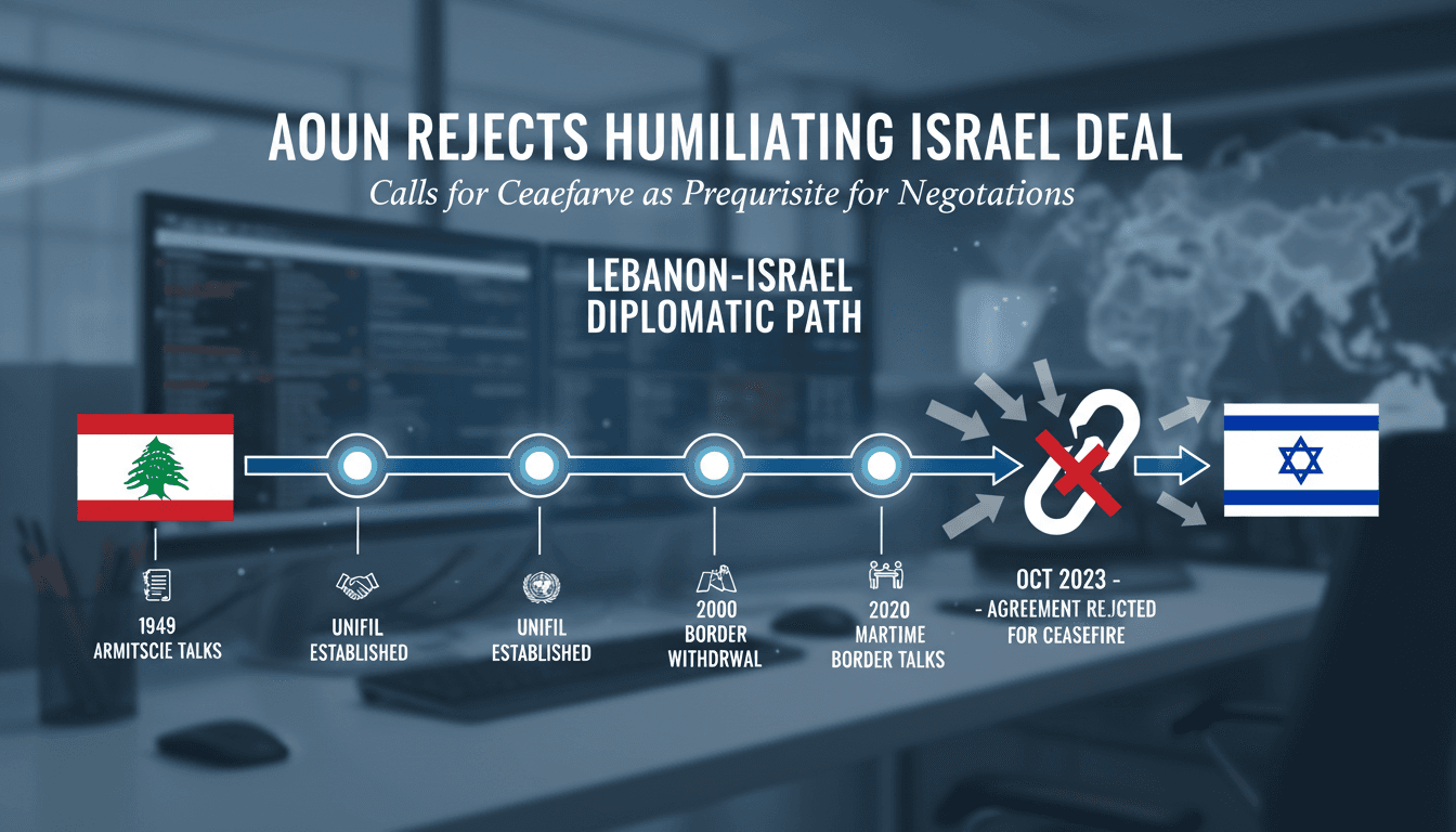 Lebanese President Aoun Rejects Humiliating Agreement with Israel and Calls for Ceasefire