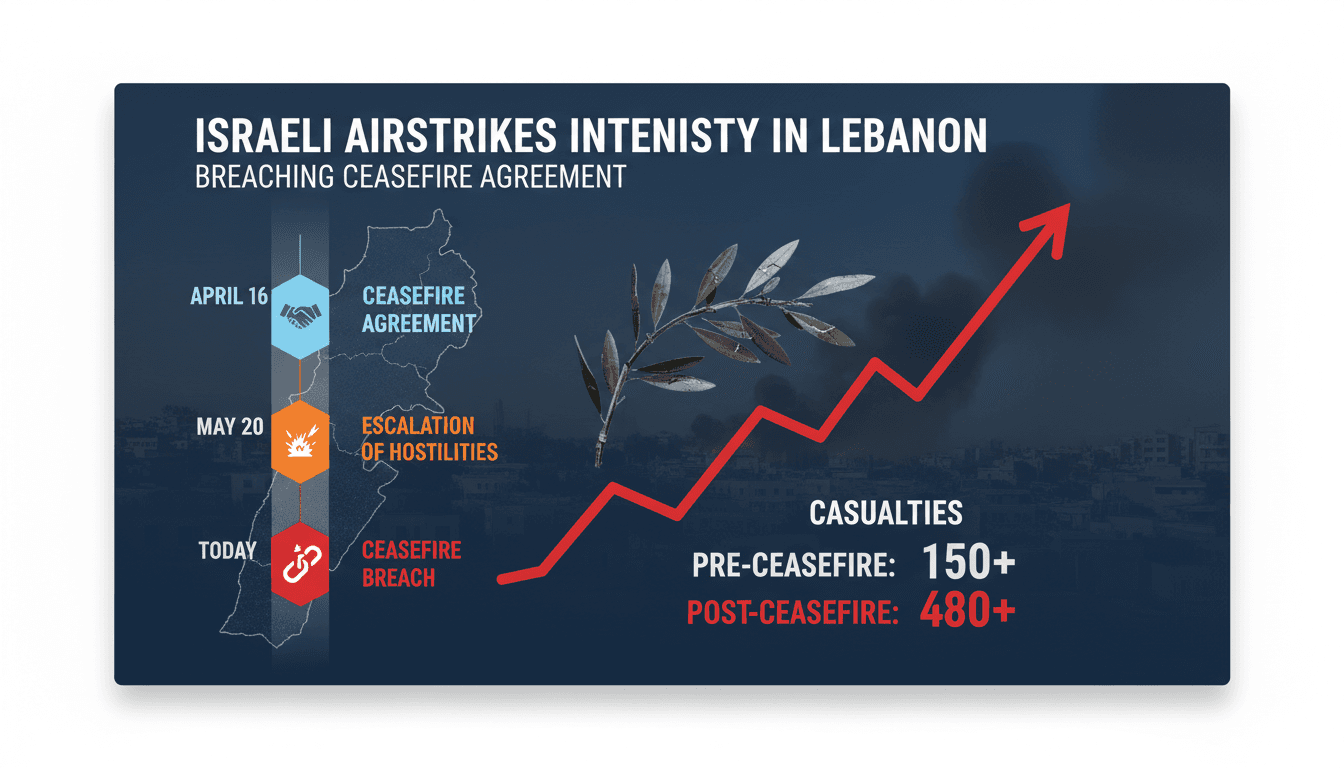 Israeli Airstrikes Intensify in Lebanon Breaching Ceasefire Agreement