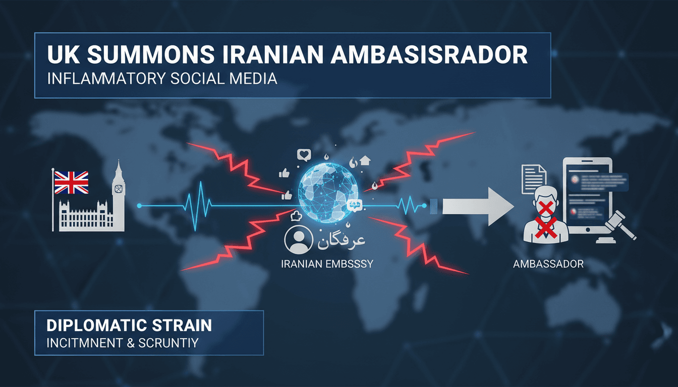 UK summons Iranian ambassador over inflammatory social media comments
