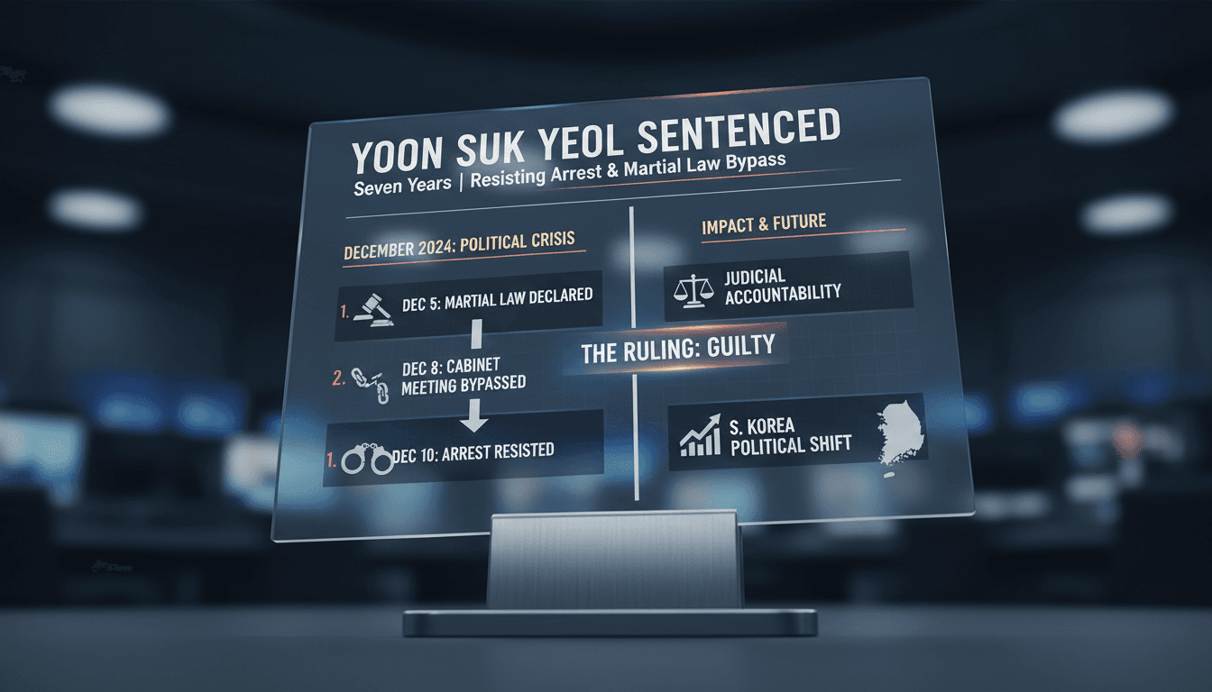 Former South Korean President Yoon Suk Yeol Sentenced to Seven Years in Prison