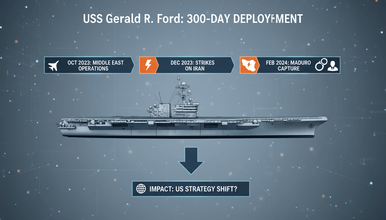 USS Gerald R. Ford to Return to Virginia After Record 300-Day Deployment