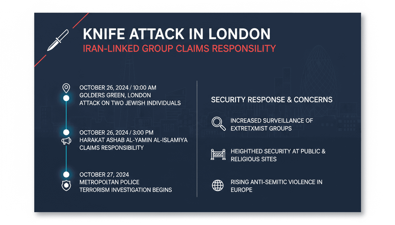 Knife attack in London claimed by Iran-linked group raises terrorism concerns