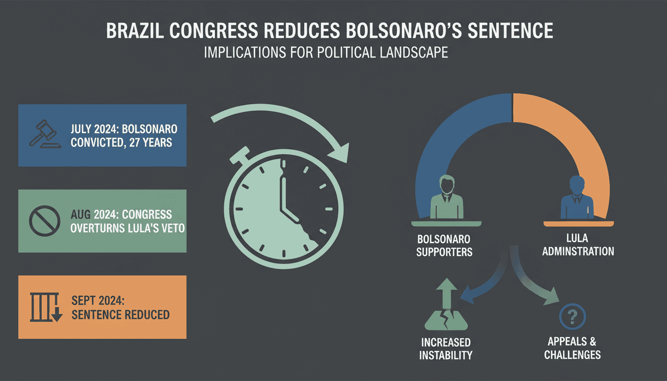 Brazil Congress Reduces Bolsonaro's Prison Sentence for Coup Plotting