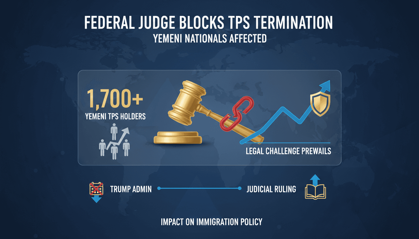 Federal Judge Blocks Termination of TPS for Yemeni Nationals