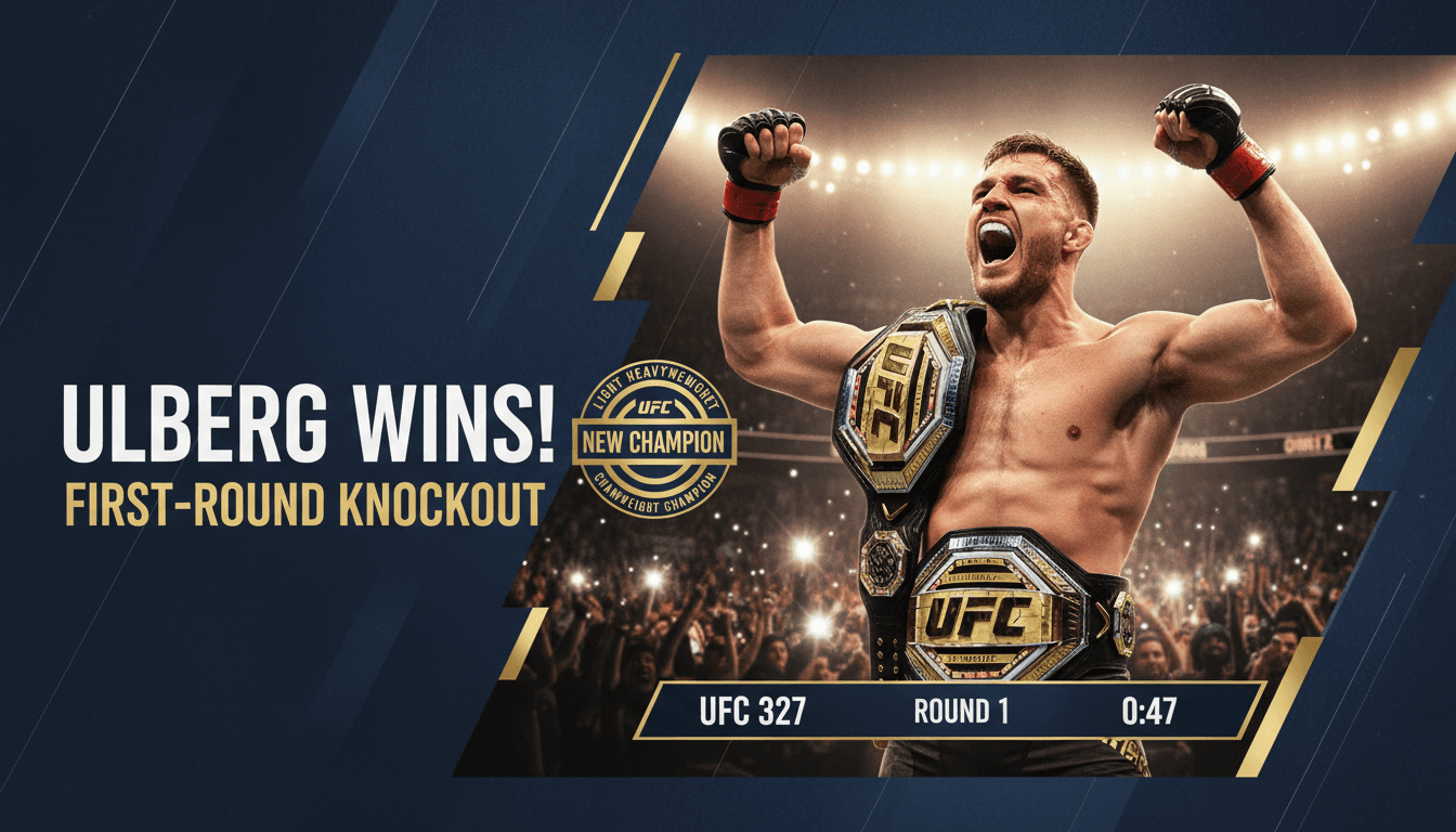 Carlos Ulberg wins UFC Light Heavyweight Championship with first-round knockout of Jiří Procházka