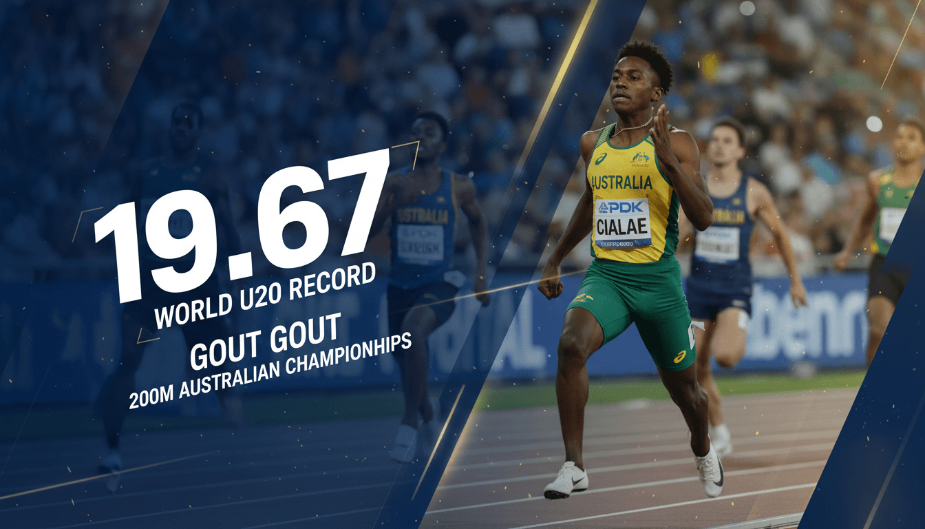 Gout Gout sets world under-20 men's 200 metres record at Australian Championships