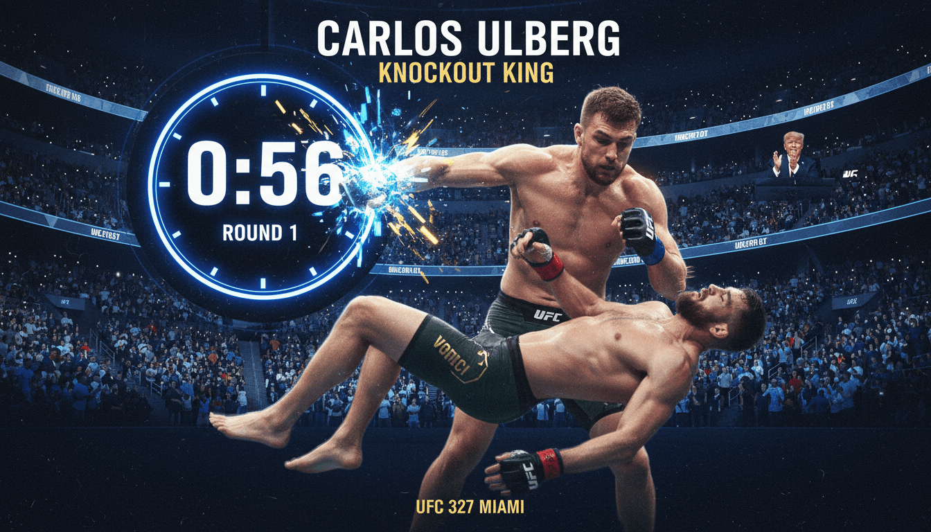 Carlos Ulberg Wins UFC Light Heavyweight Title with First-Round Knockout at UFC 327