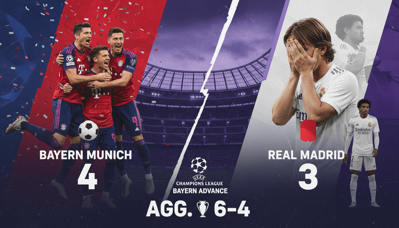 Bayern Munich defeats Real Madrid to advance in UEFA Champions League