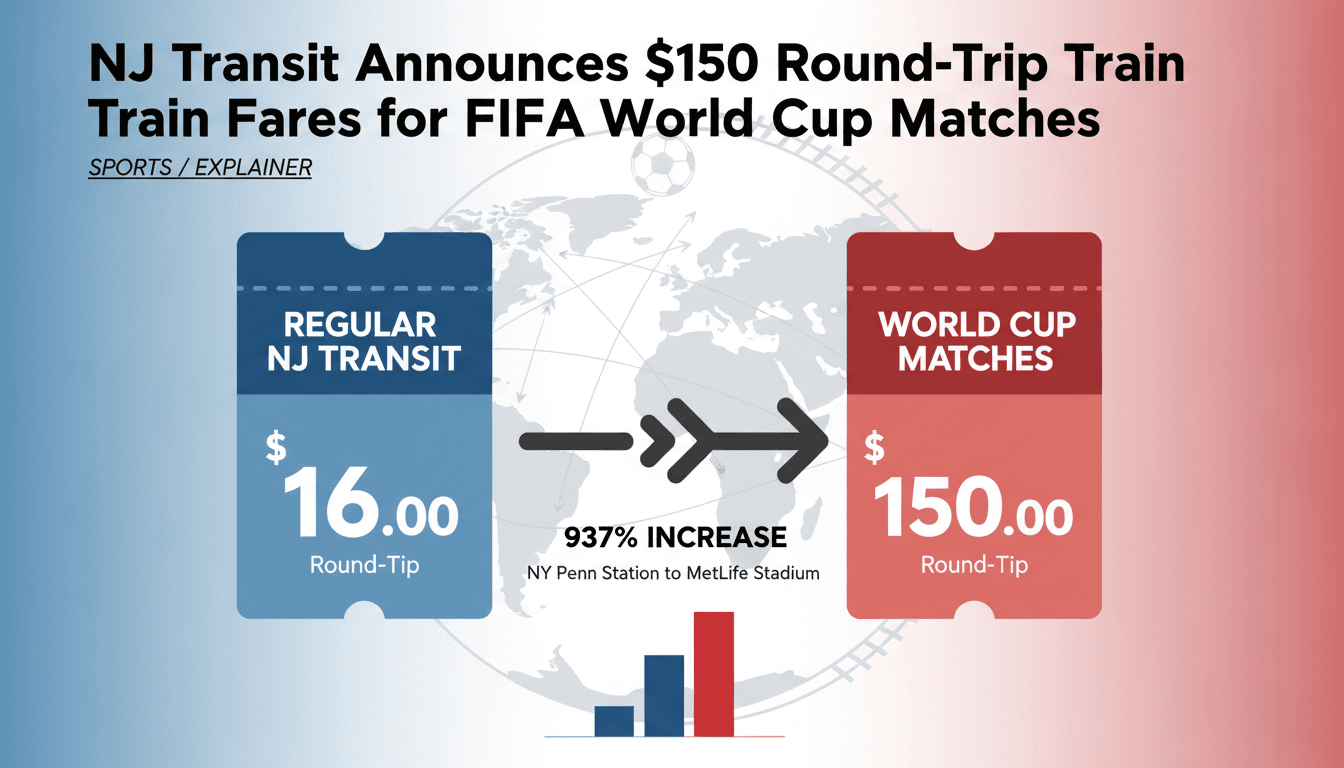 NJ Transit Announces $150 Round-Trip Train Fares for FIFA World Cup Matches